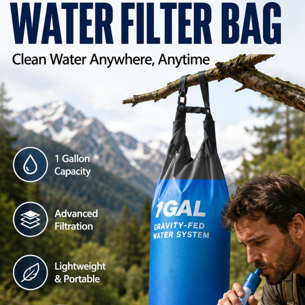 1 Gal Gravity Water Filter Bag - Bivy Bag Emergency recension och pris