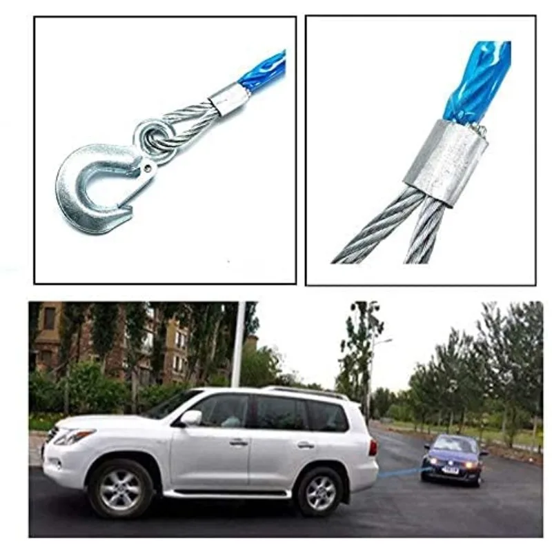 Car Towing Rope 3-7 Tons Steel - Rescue Rope Throw recension och pris